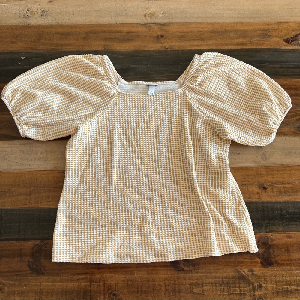 Ava & viv yellow white top 1x